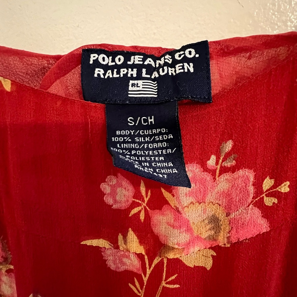 Ralph Lauren Red Floral Maxi Dress - Picture 2 of 9